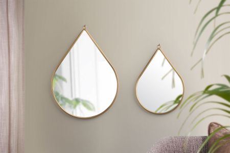Set van 2 druppelvormige spiegels Anna – Goud